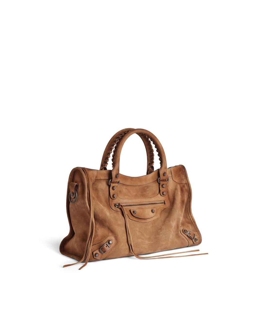 BALENCIAGA Бежевая замшевая сумка тоут, фото 3