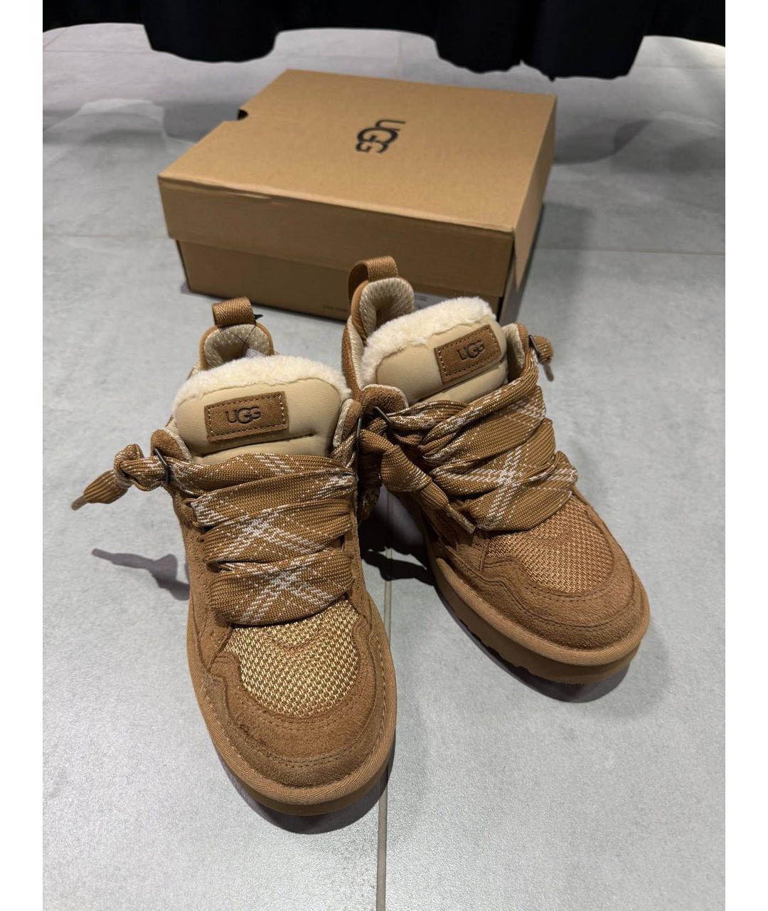 UGG AUSTRALIA Коричневые замшевые кроссовки, фото 5