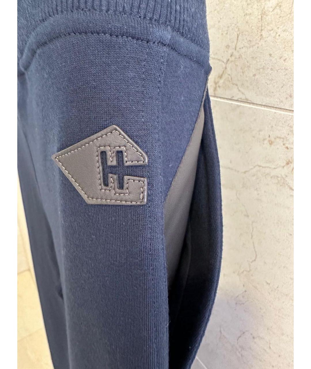 HERMES Темно-синие кашемировые повседневные брюки, фото 3