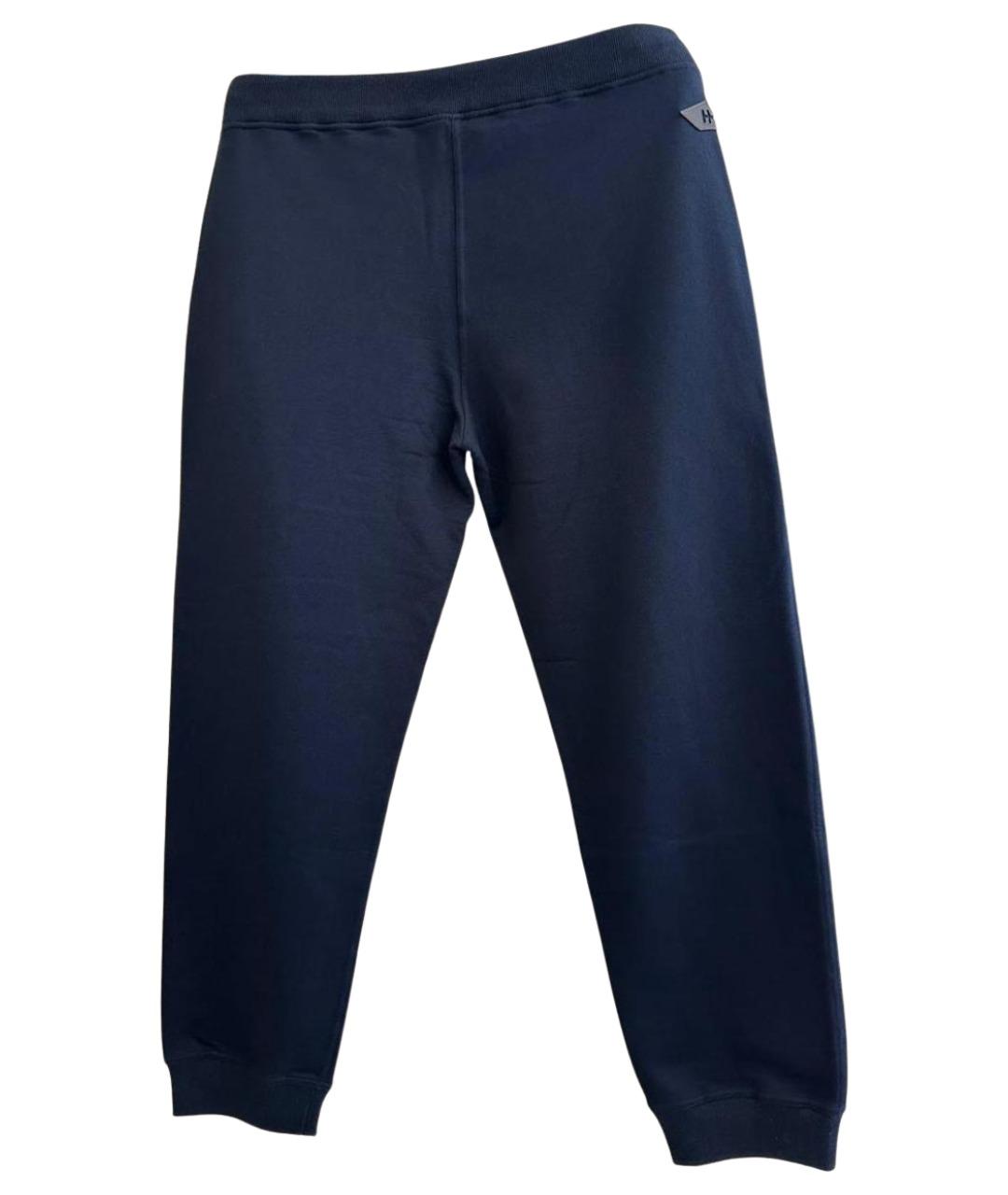 HERMES Темно-синие кашемировые повседневные брюки, фото 1