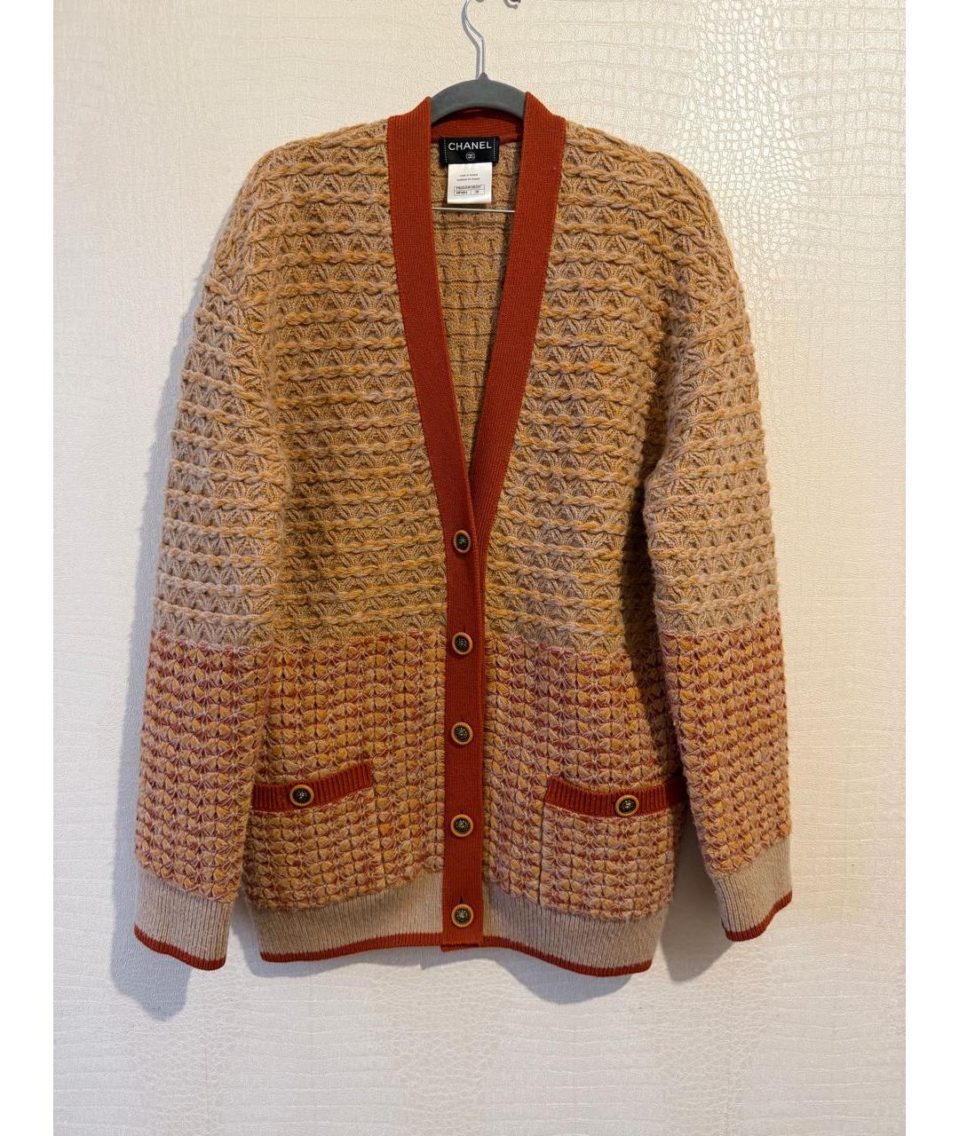 CHANEL Коричневый шерстяной кардиган, фото 5