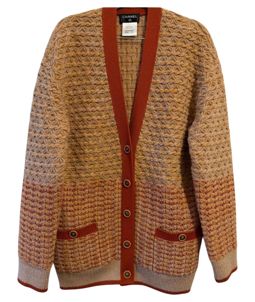 CHANEL Коричневый шерстяной кардиган, фото 1