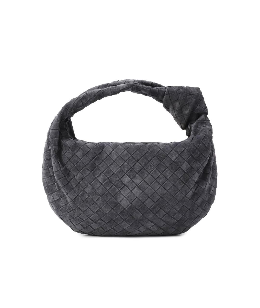 BOTTEGA VENETA Антрацитовая замшевая сумка с короткими ручками, фото 3