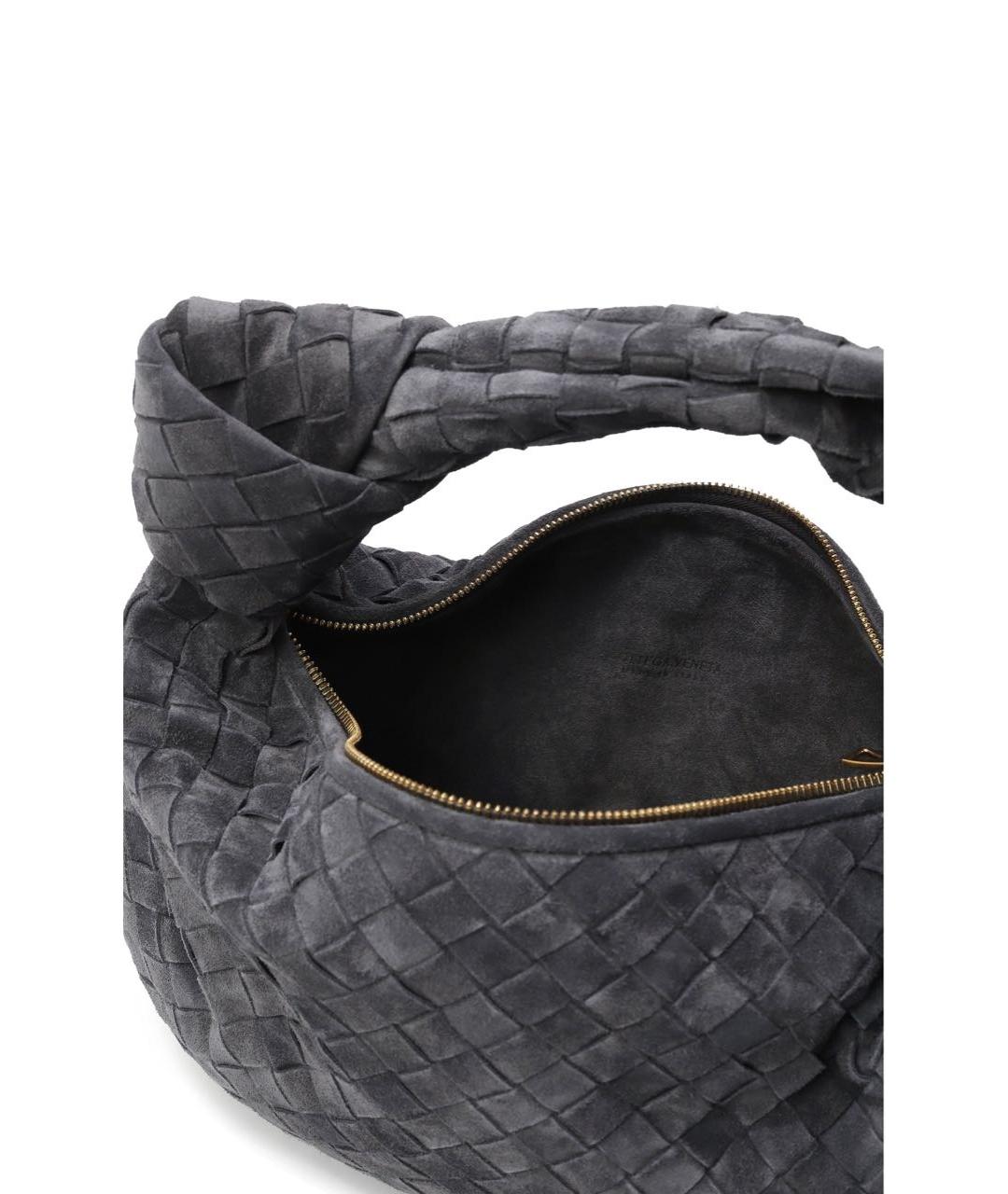 BOTTEGA VENETA Антрацитовая замшевая сумка с короткими ручками, фото 4