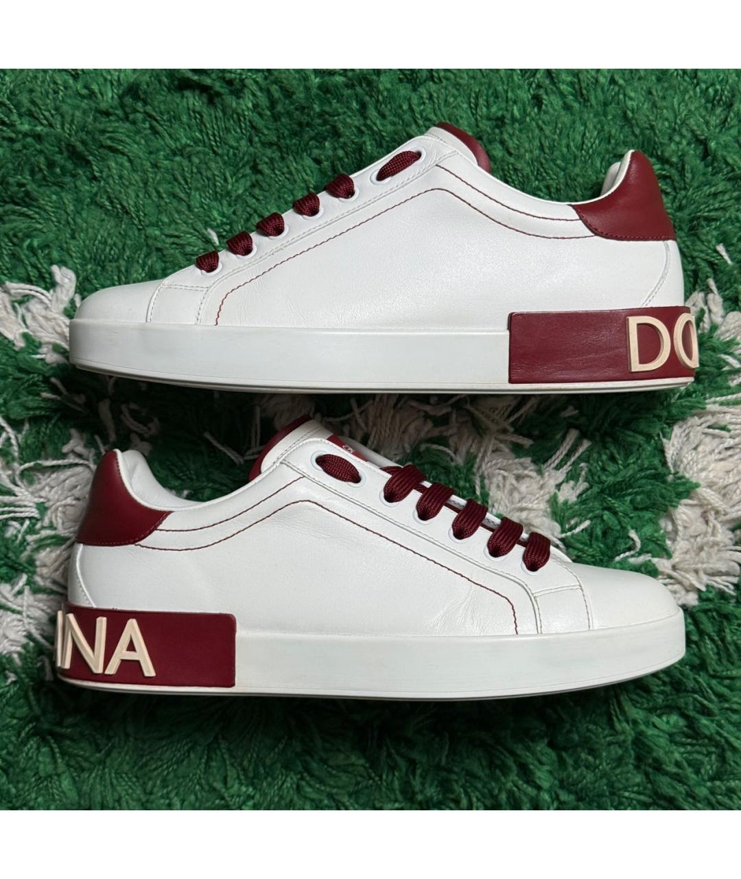 DOLCE&GABBANA Белые кожаные низкие кроссовки / кеды, фото 1