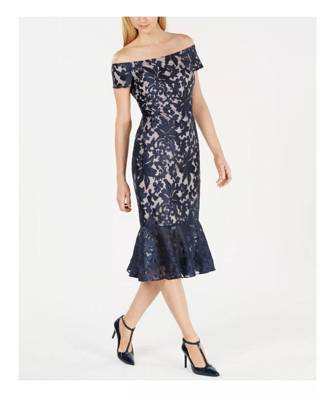 CALVIN KLEIN Синее кружевное платье, фото 7