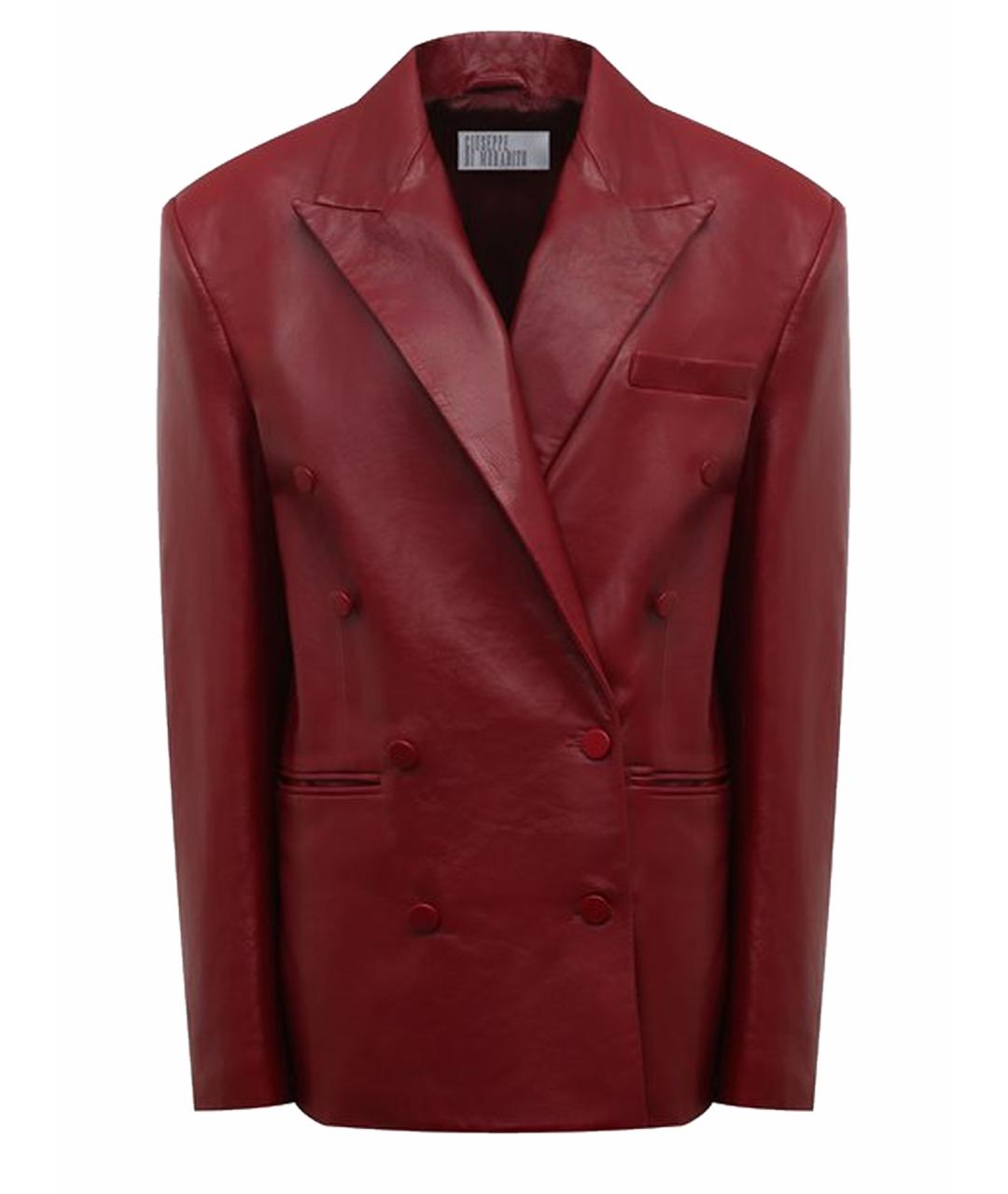 GIUSEPPE DI MORABITO Бордовый кожаный жакет/пиджак, фото 1