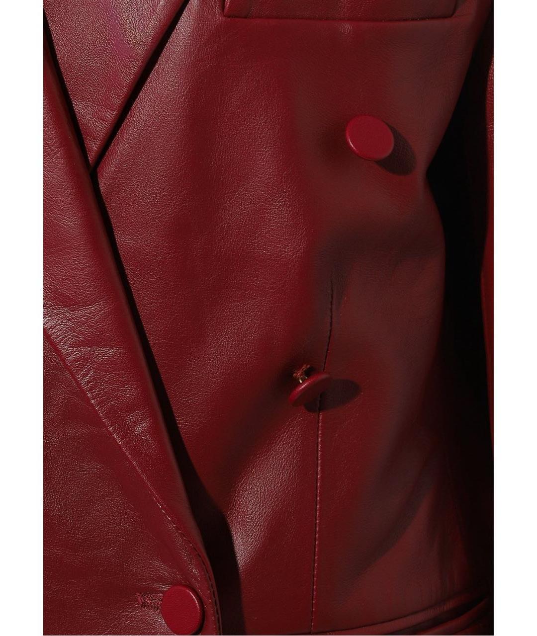GIUSEPPE DI MORABITO Бордовый кожаный жакет/пиджак, фото 3