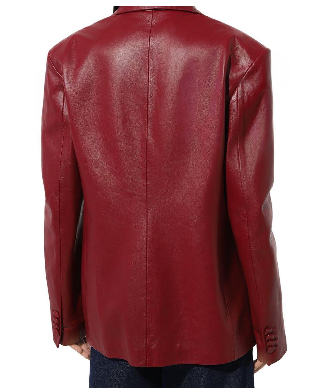 GIUSEPPE DI MORABITO Бордовый кожаный жакет/пиджак, фото 2