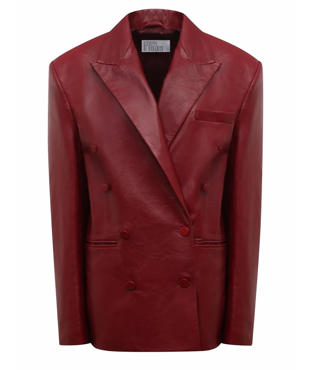 GIUSEPPE DI MORABITO Бордовый кожаный жакет/пиджак, фото 5
