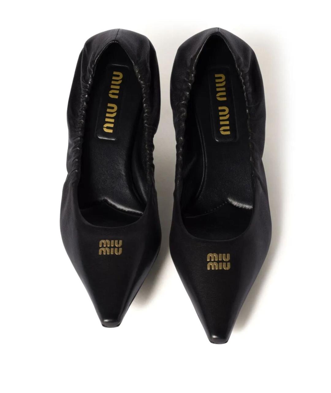 MIU MIU Черные кожаные туфли, фото 2