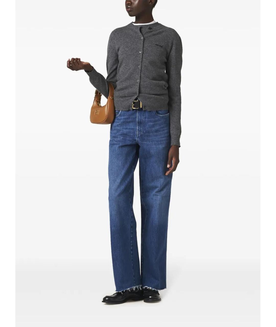 MIU MIU Синие хлопковые прямые джинсы, фото 3