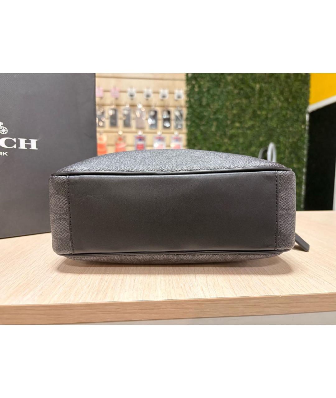 COACH Серая кожаная сумка на плечо, фото 5