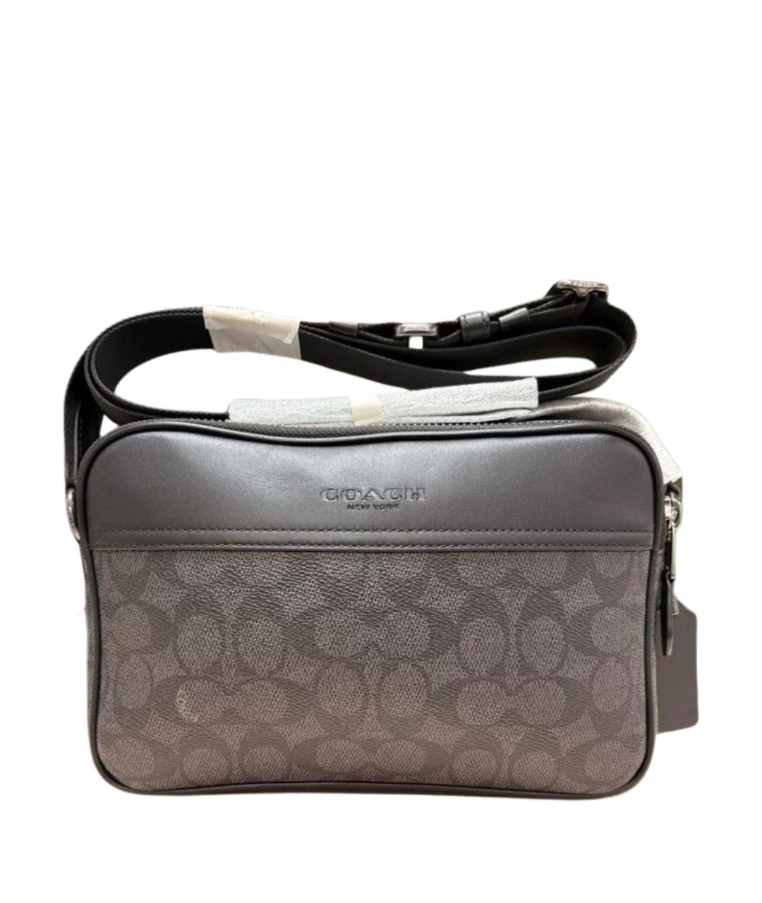 COACH Серая кожаная сумка на плечо, фото 1