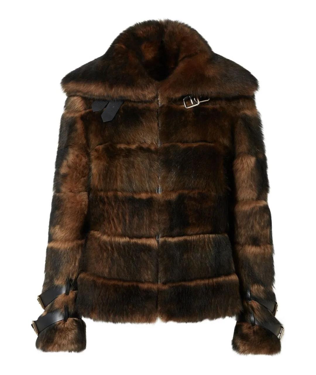 FENDI Коричневая меховая шуба, фото 1