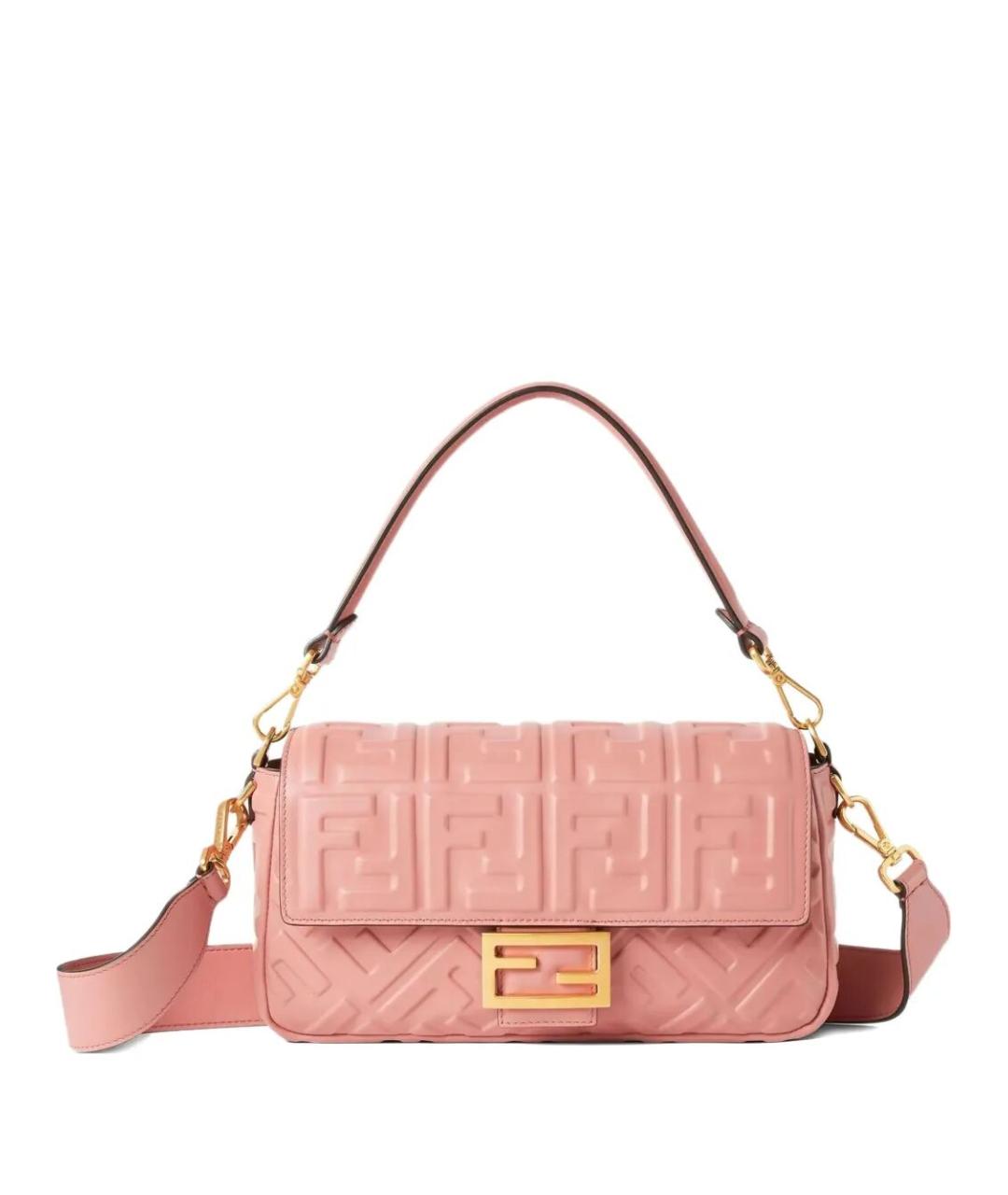 FENDI Розовая кожаная сумка через плечо, фото 1