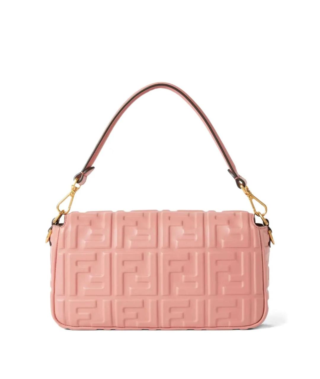 FENDI Розовая кожаная сумка через плечо, фото 3