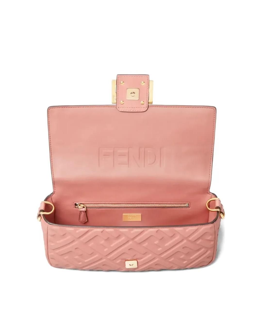 FENDI Розовая кожаная сумка через плечо, фото 4
