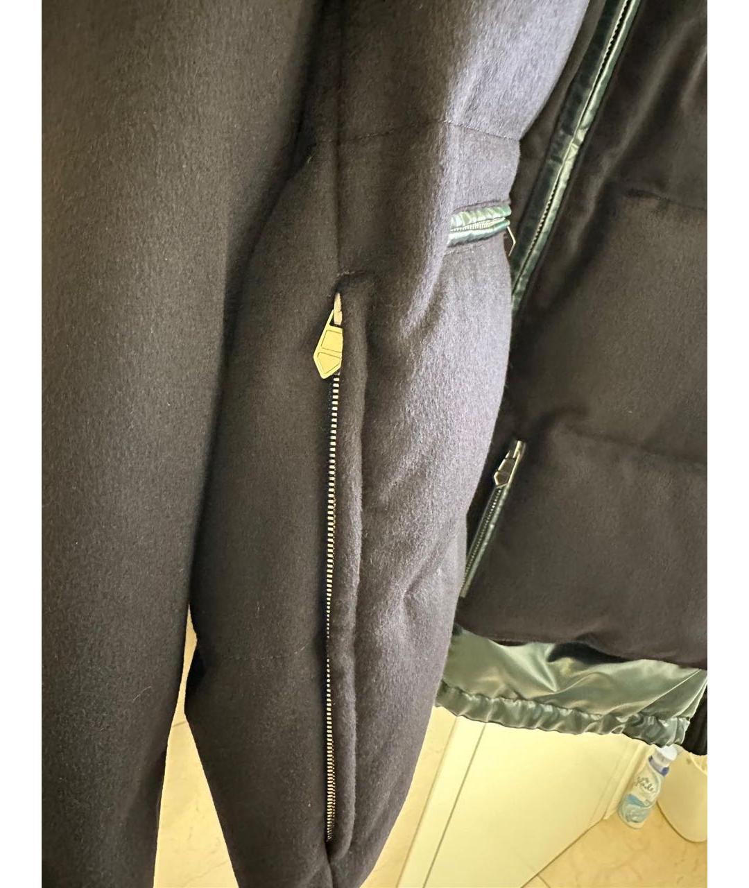 HERMES Темно-синий кашемировый пуховик, фото 6