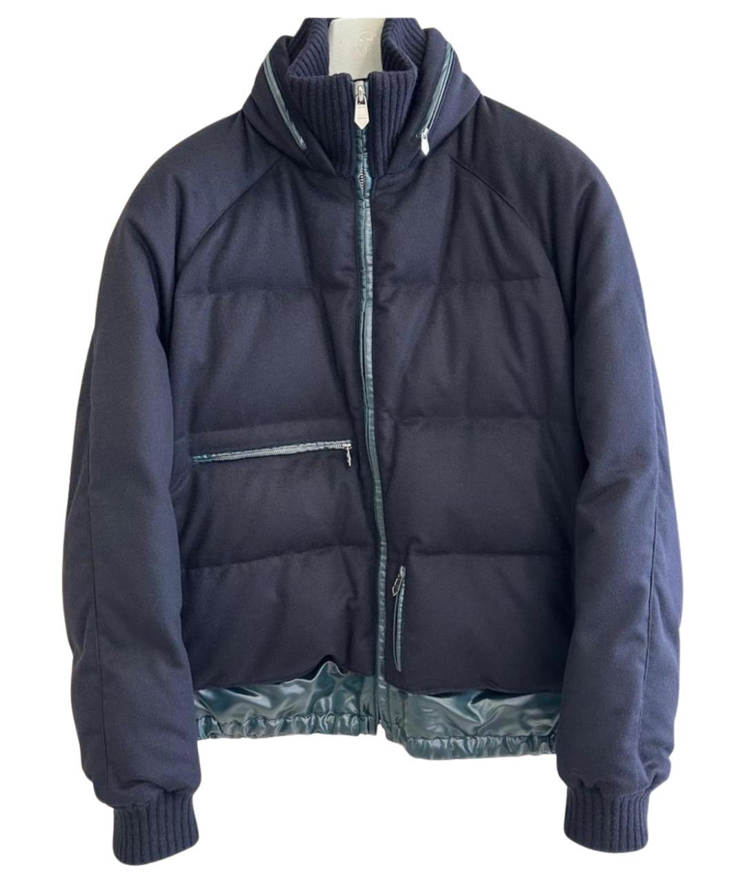 HERMES Темно-синий кашемировый пуховик, фото 1