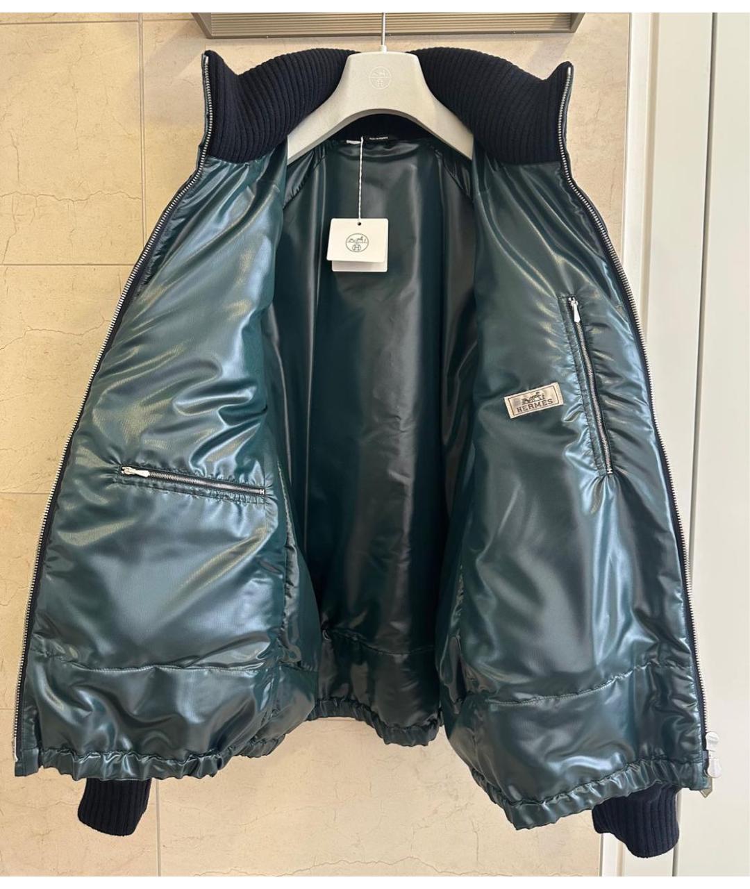 HERMES Темно-синий кашемировый пуховик, фото 3