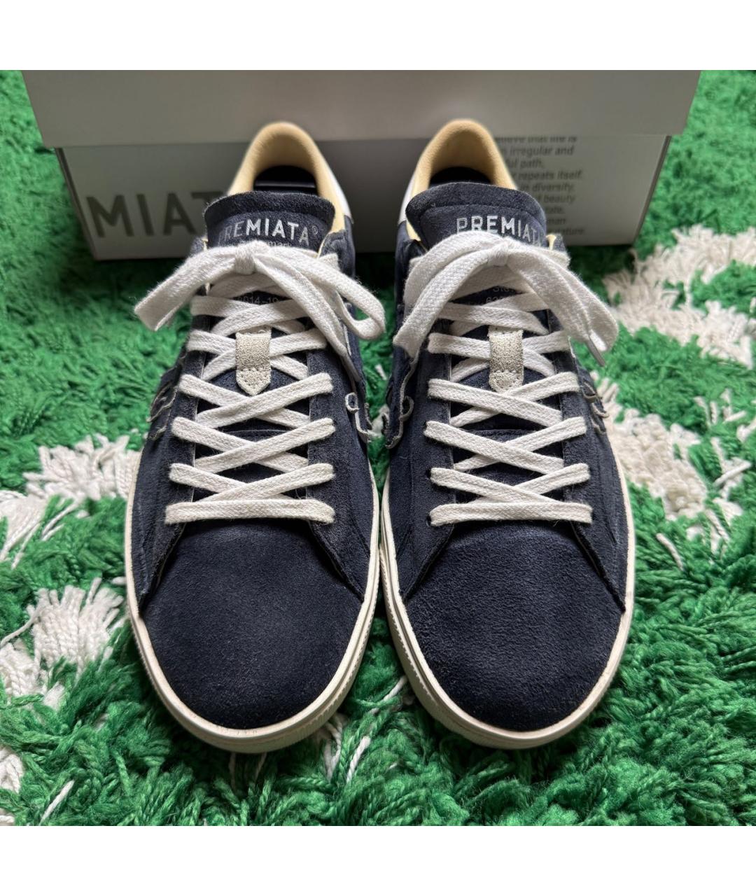 PREMIATA Темно-синие замшевые низкие кроссовки / кеды, фото 4