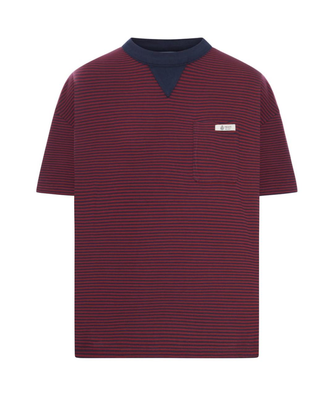 PRADA Бордовая хлопковая футболка, фото 1