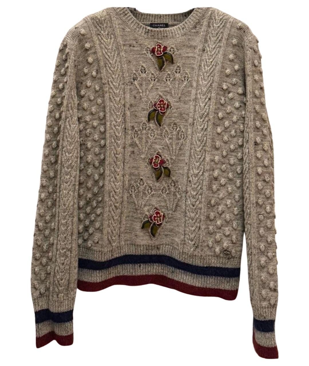 CHANEL Серый шерстяной джемпер / свитер, фото 1