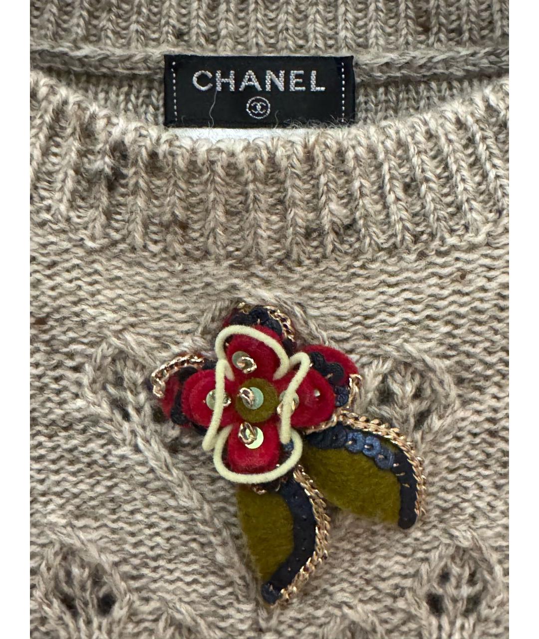 CHANEL Серый шерстяной джемпер / свитер, фото 3