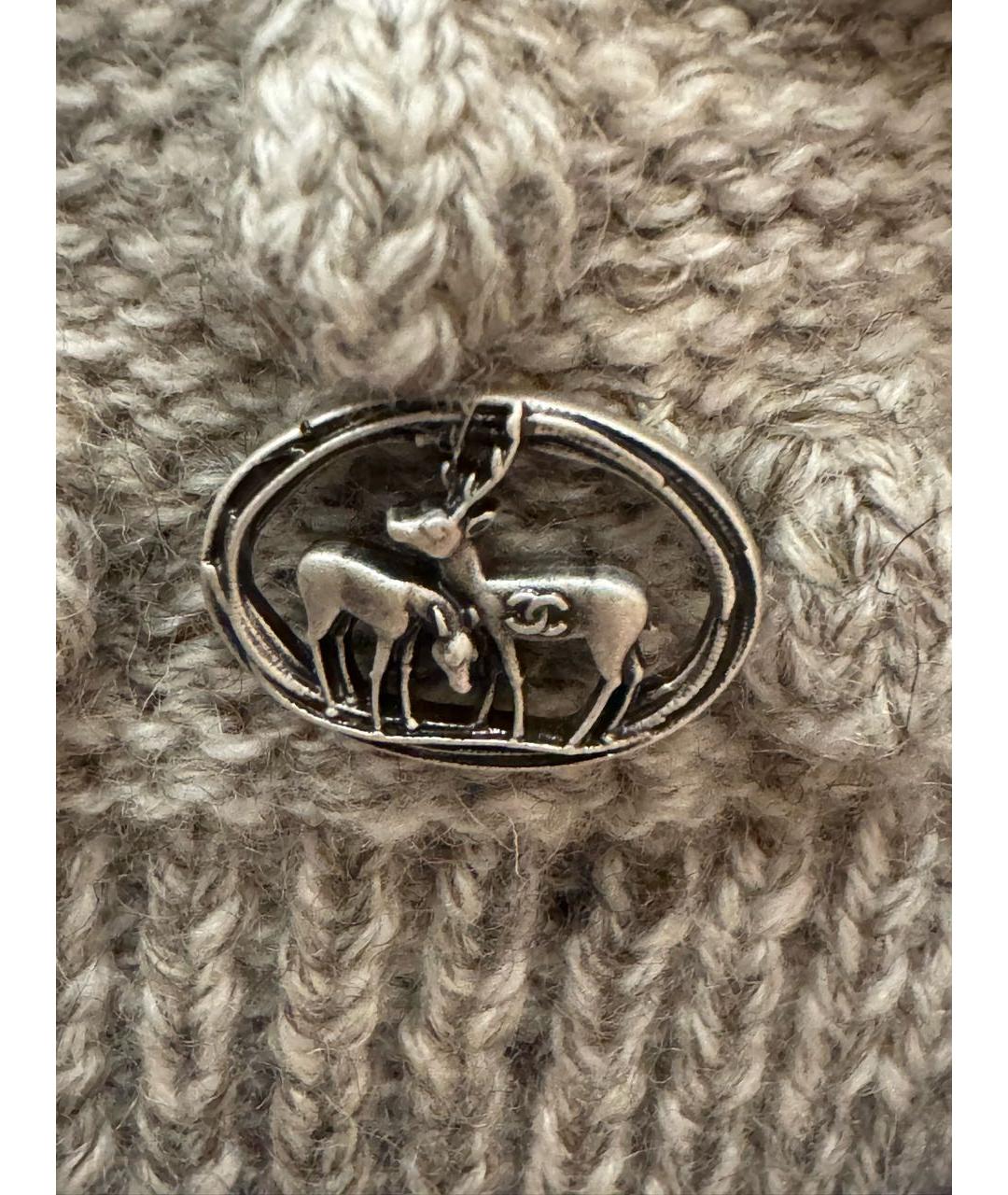 CHANEL Серый шерстяной джемпер / свитер, фото 5