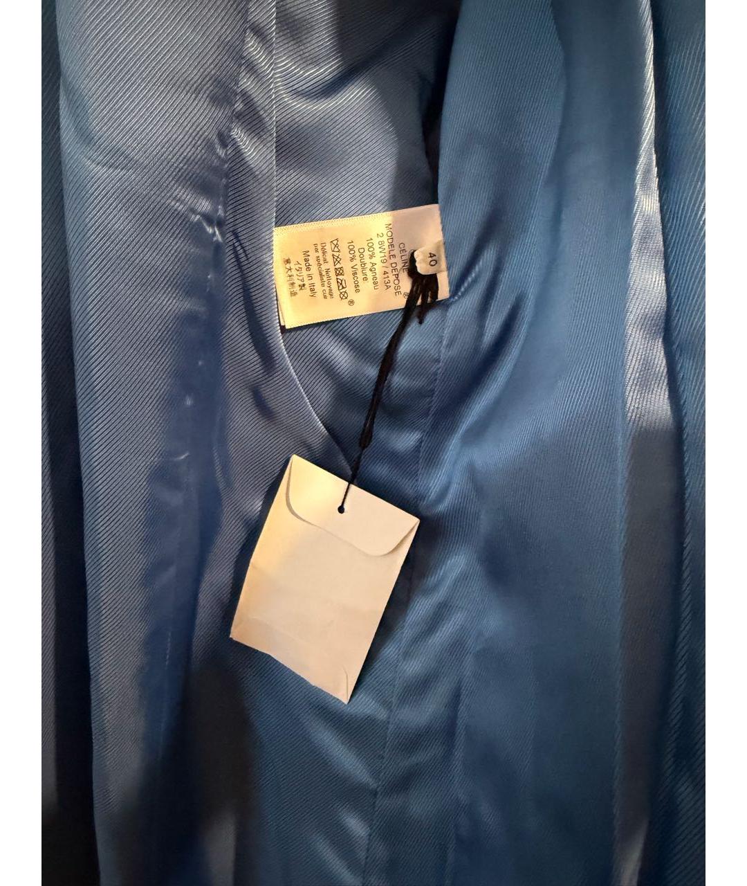 CELINE Белый кожаный тренч/плащ, фото 3