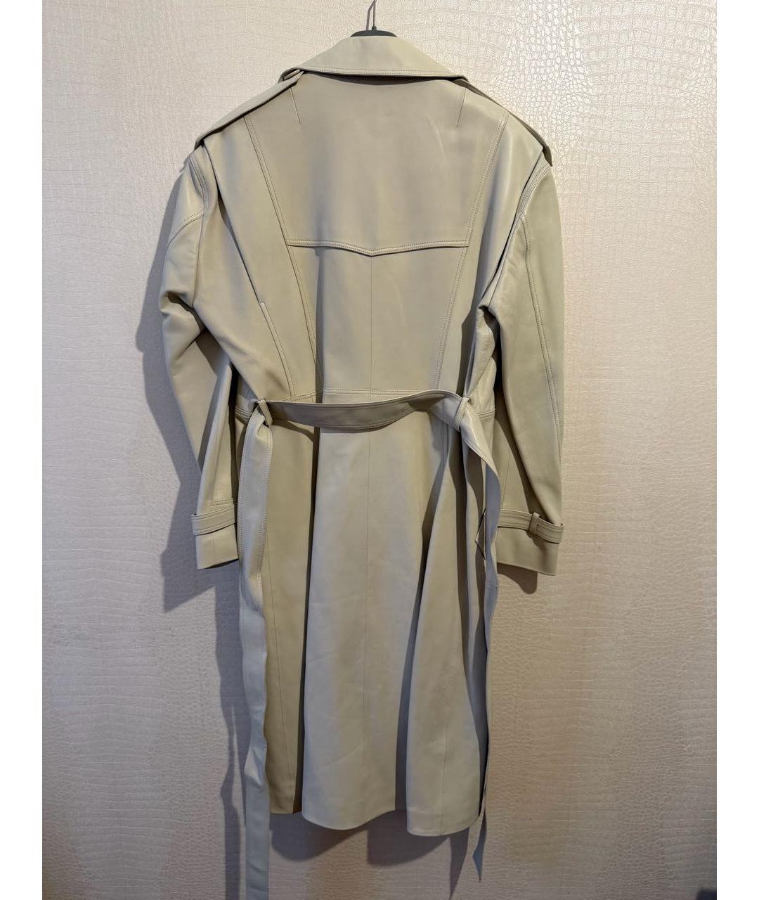 CELINE Белый кожаный тренч/плащ, фото 2
