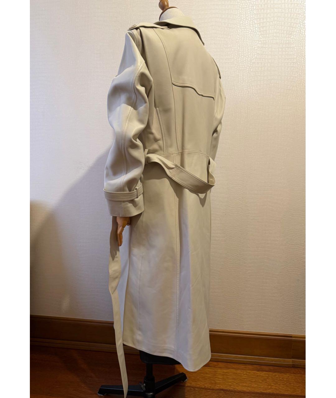 CELINE Белый кожаный тренч/плащ, фото 5