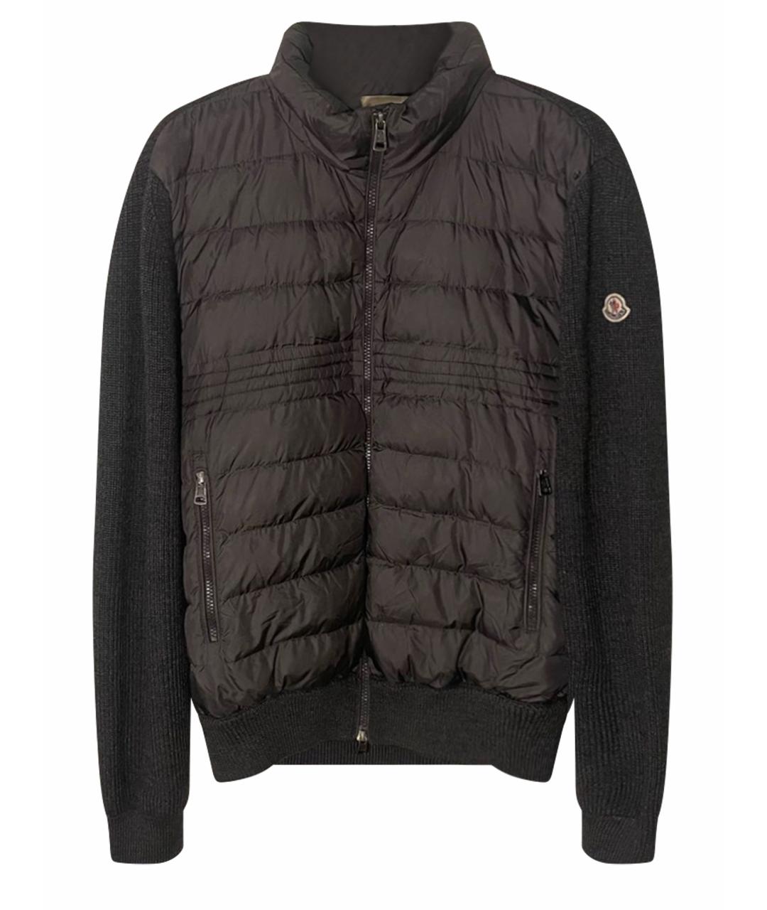 MONCLER Антрацитовый полиамидовый кардиган, фото 1