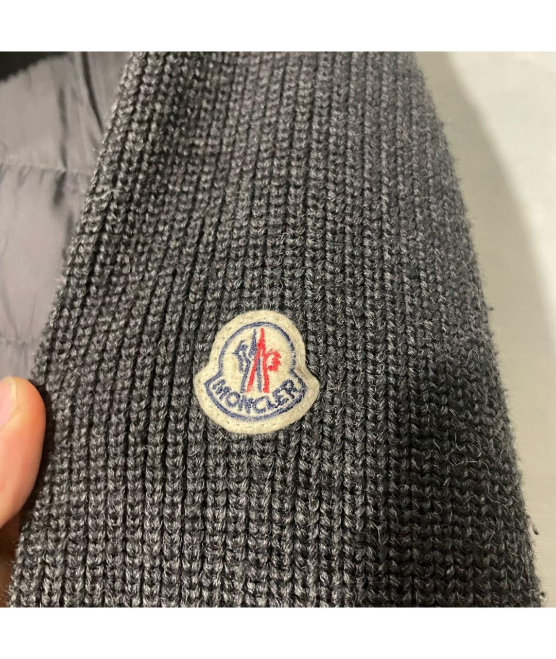 MONCLER Антрацитовый полиамидовый кардиган, фото 4