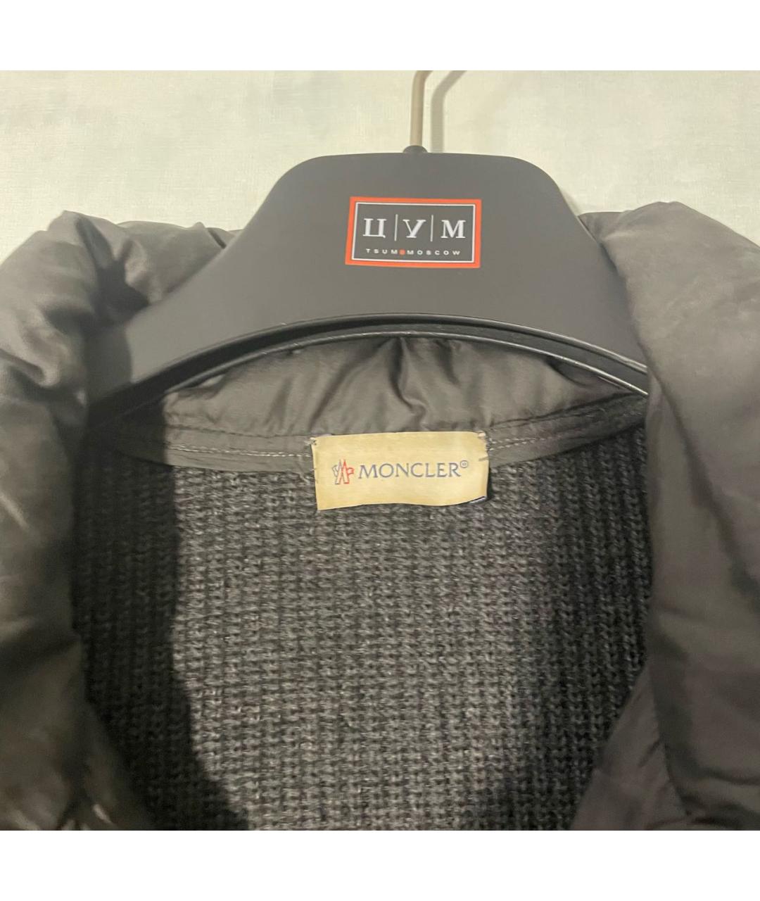 MONCLER Антрацитовый полиамидовый кардиган, фото 3