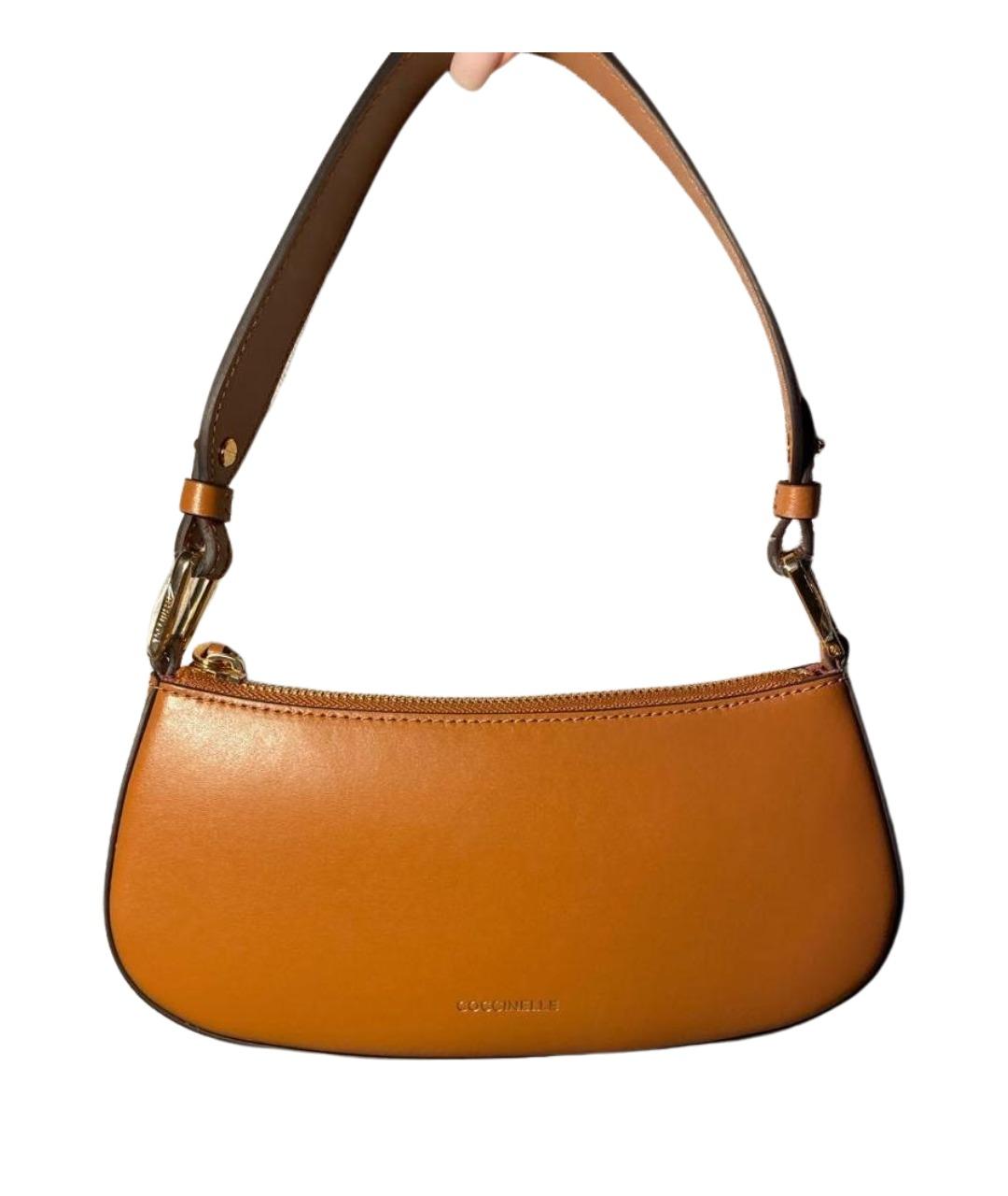 COCCINELLE Коричневая кожаная сумка через плечо, фото 1