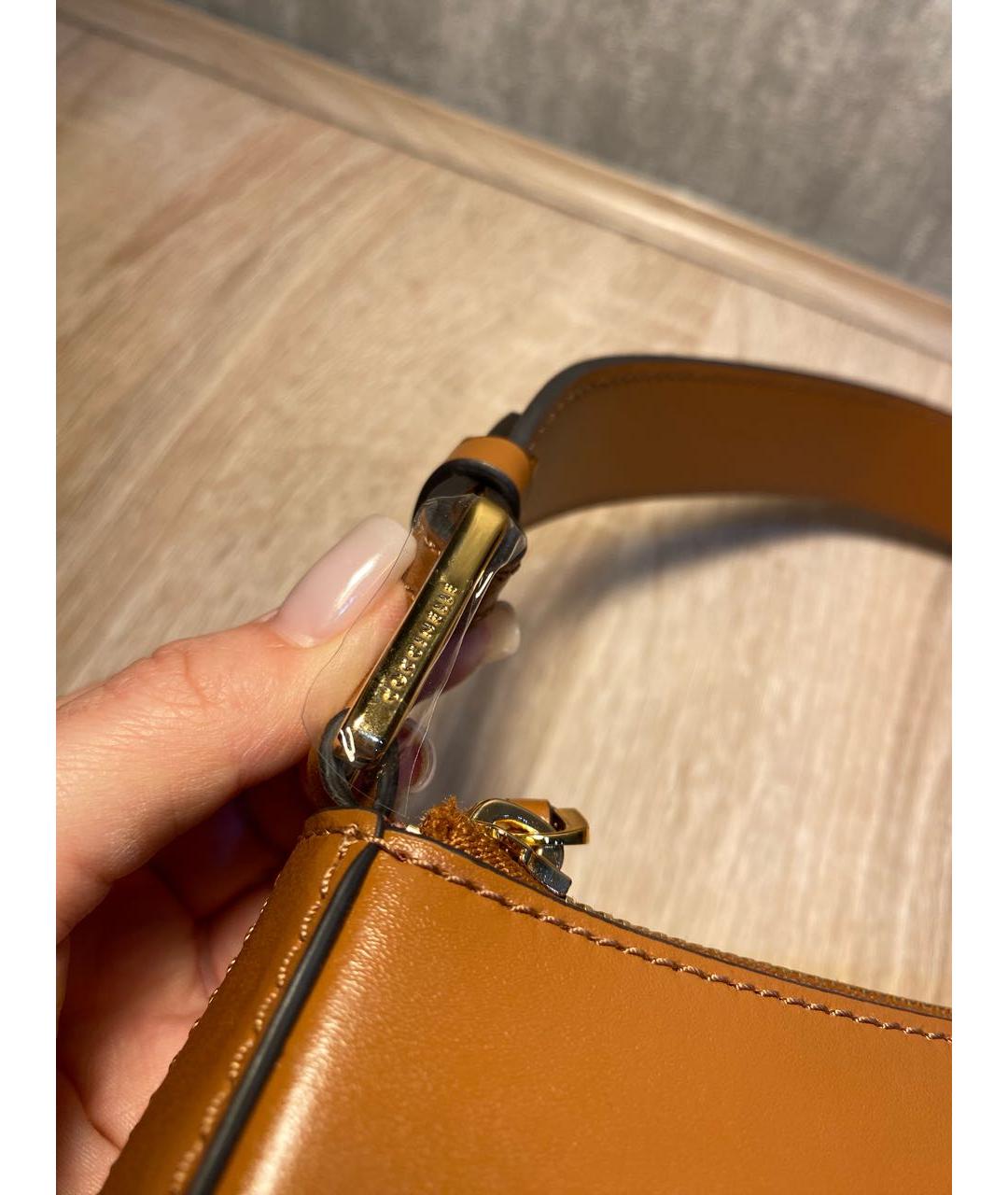 COCCINELLE Коричневая кожаная сумка через плечо, фото 4