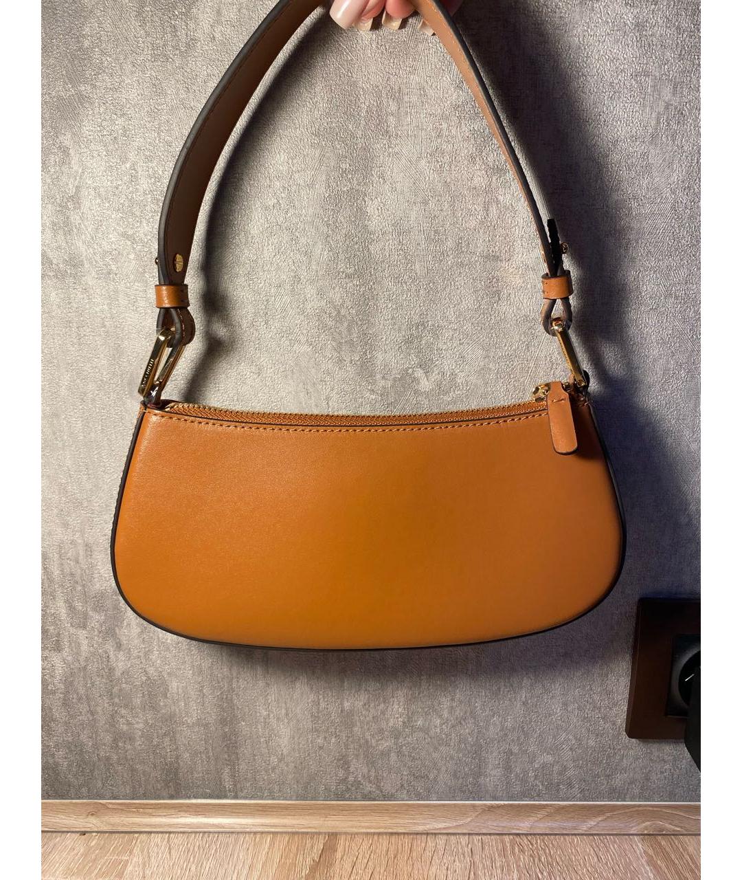 COCCINELLE Коричневая кожаная сумка через плечо, фото 2