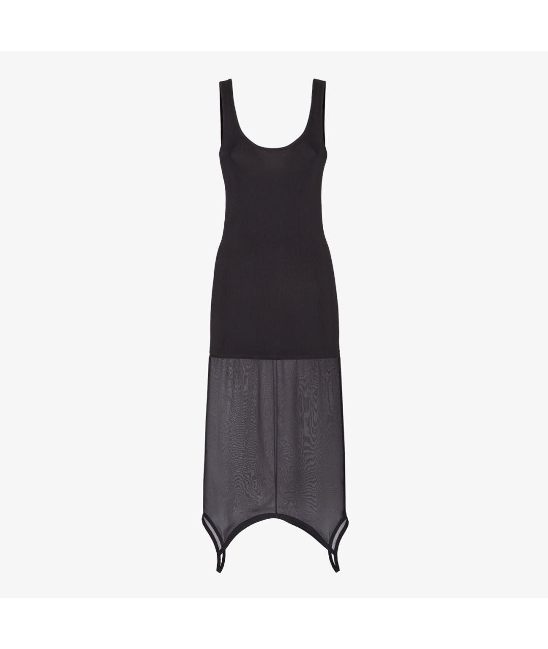 FENDI Черное вискозное повседневное платье, фото 9