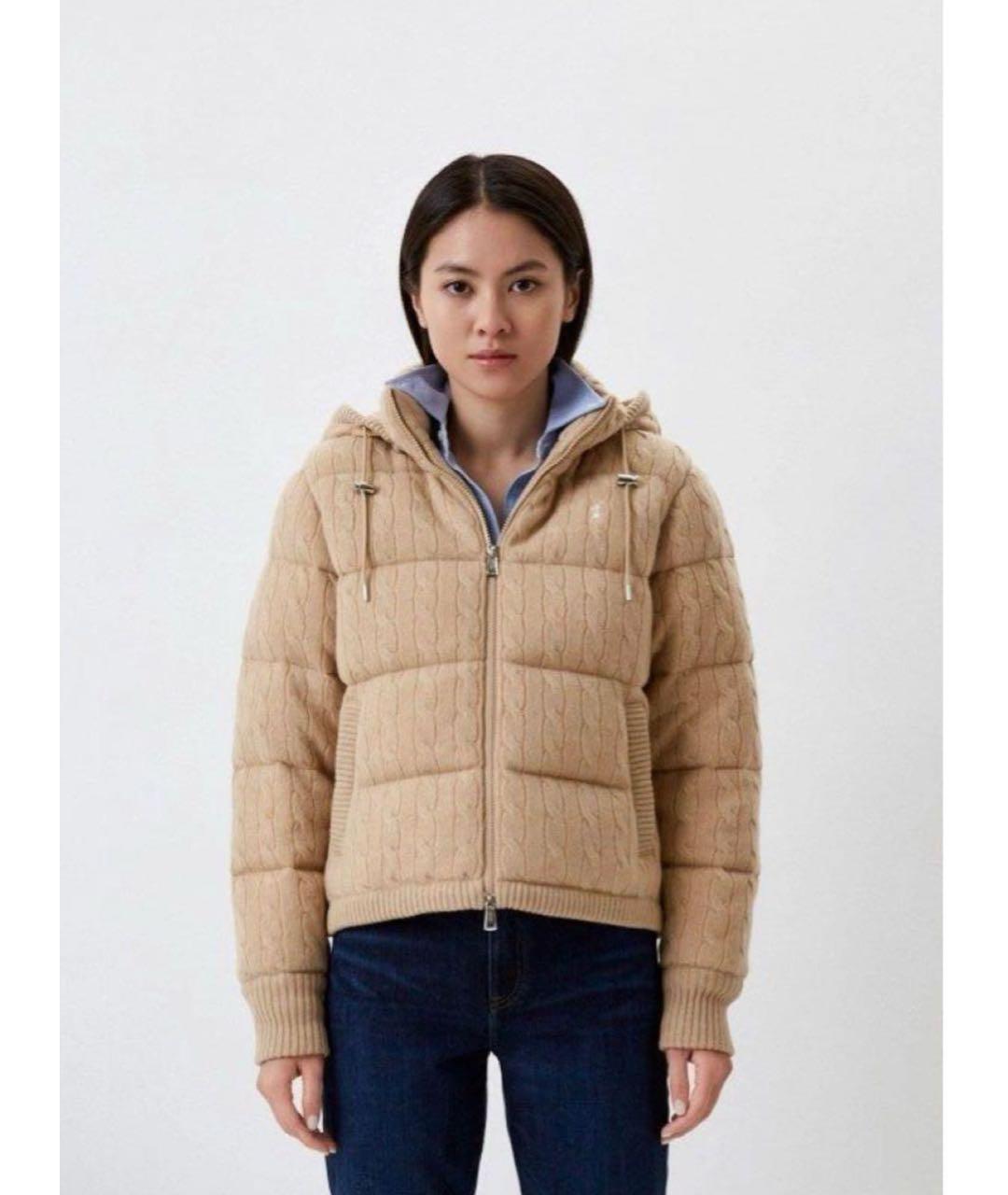 POLO RALPH LAUREN Бежевый кашемировый пуховик, фото 5