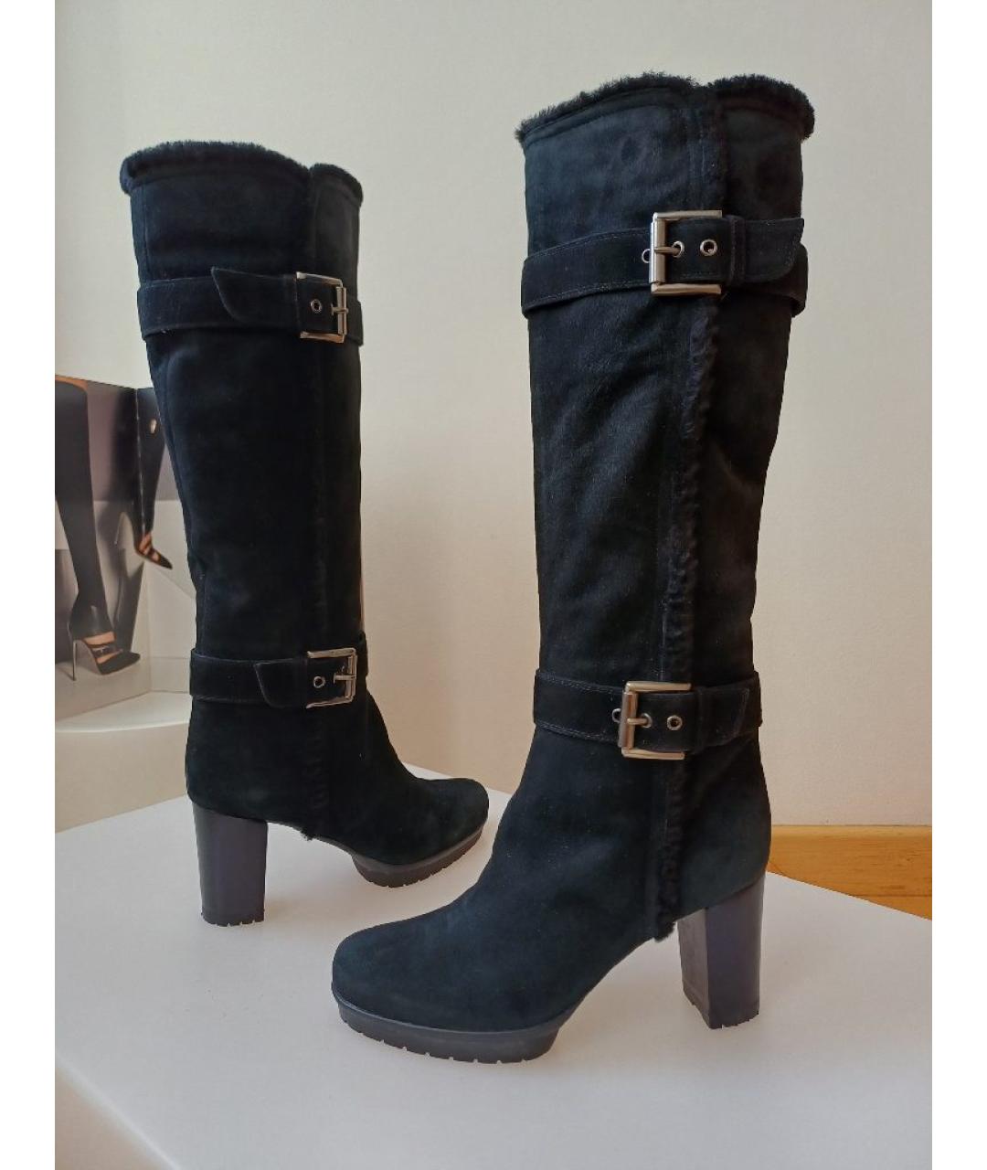 GIANVITO ROSSI Черные замшевые сапоги, фото 4