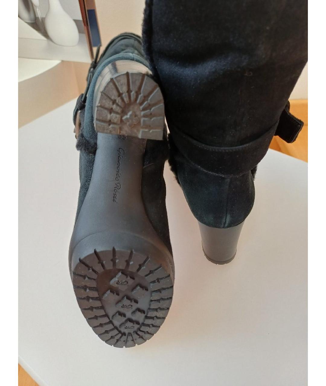 GIANVITO ROSSI Черные замшевые сапоги, фото 7