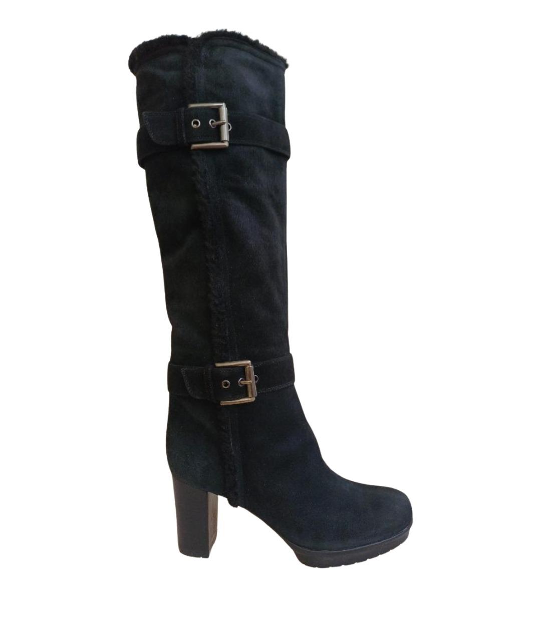 GIANVITO ROSSI Черные замшевые сапоги, фото 1