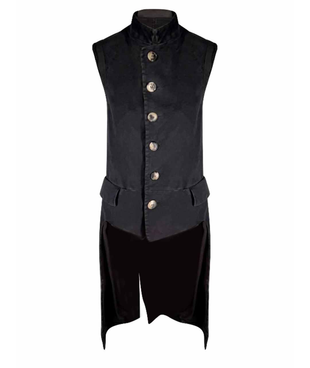 DRIES VAN NOTEN Антрацитовый хлопковый жилет, фото 1