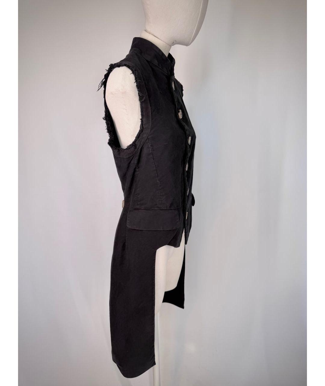 DRIES VAN NOTEN Антрацитовый хлопковый жилет, фото 3