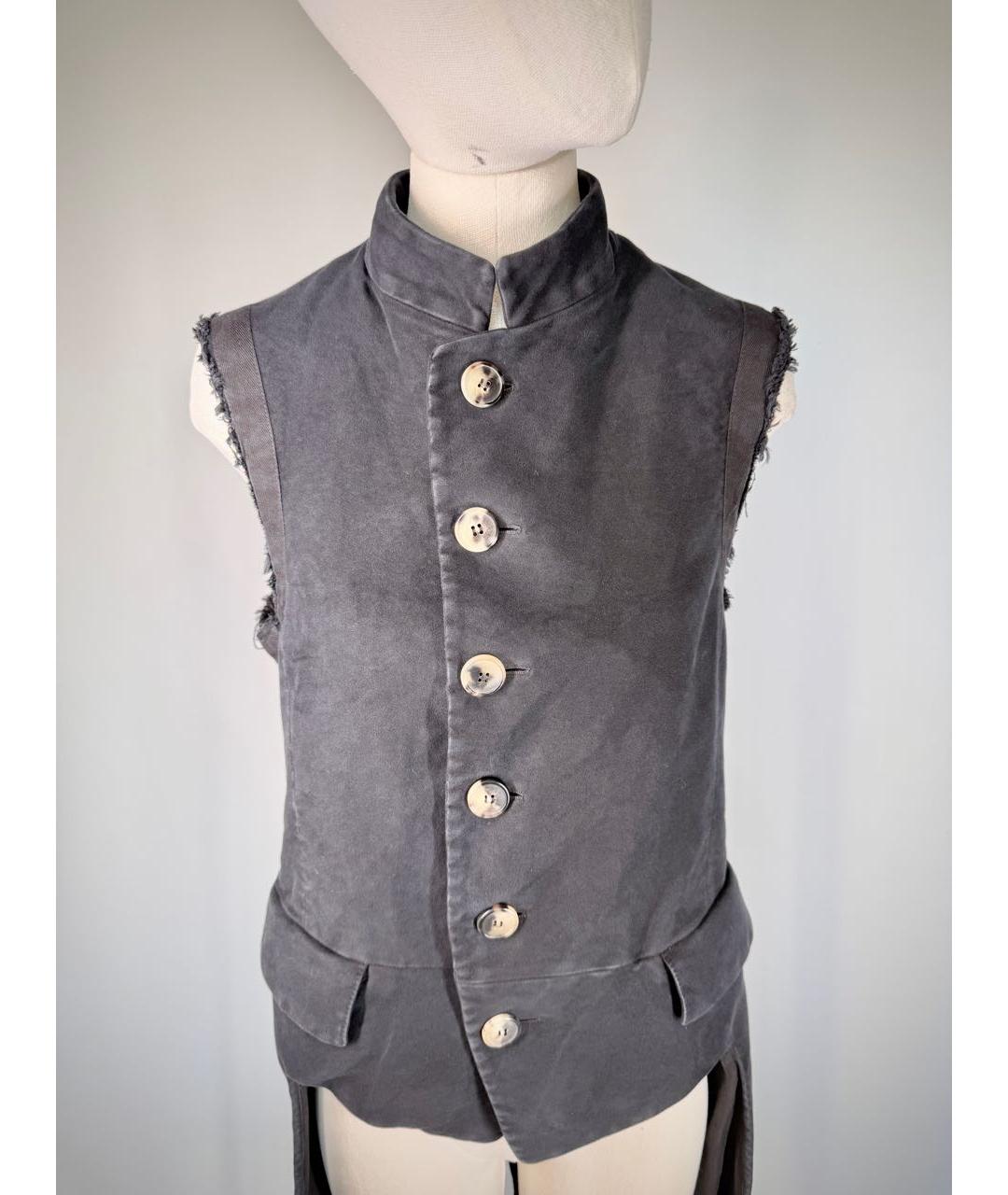 DRIES VAN NOTEN Антрацитовый хлопковый жилет, фото 4