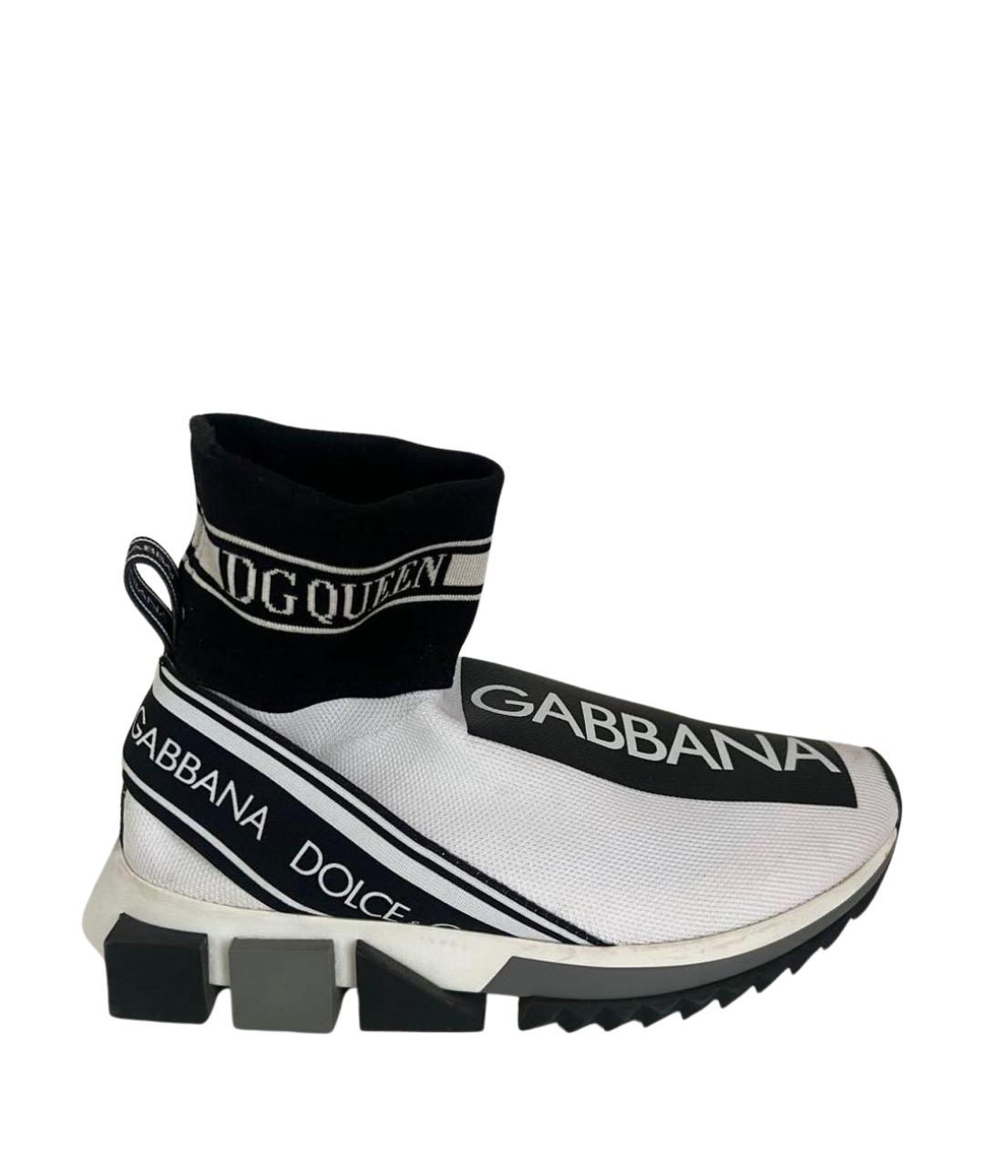 DOLCE&GABBANA Белые текстильные кроссовки, фото 1