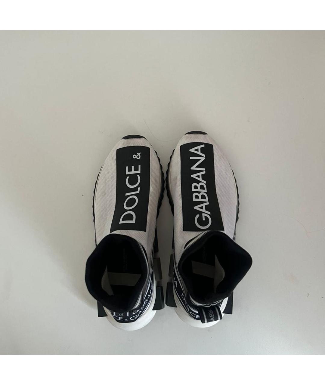 DOLCE&GABBANA Белые текстильные кроссовки, фото 4