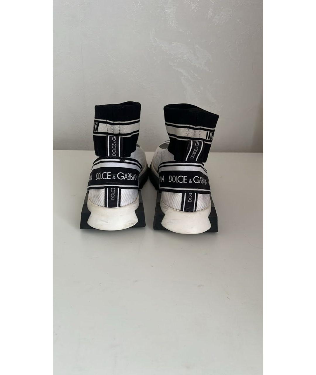 DOLCE&GABBANA Белые текстильные кроссовки, фото 5